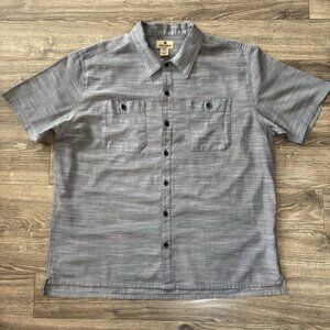 Woolrich Button Up Shirt Mens XL Chambray Blue/Grey Lightweight Quality 3900079